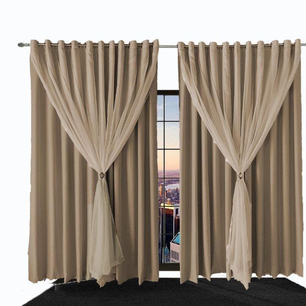 Cortina Blackout 5,10X2,50 Sala E Quarto Blecaute Ana Bege