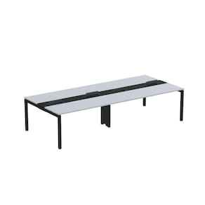Mesa de Plataforma Dupla para 4 Pessoas Corporativa 160x140/4p Pdc16/14/4p Cinza/Preto