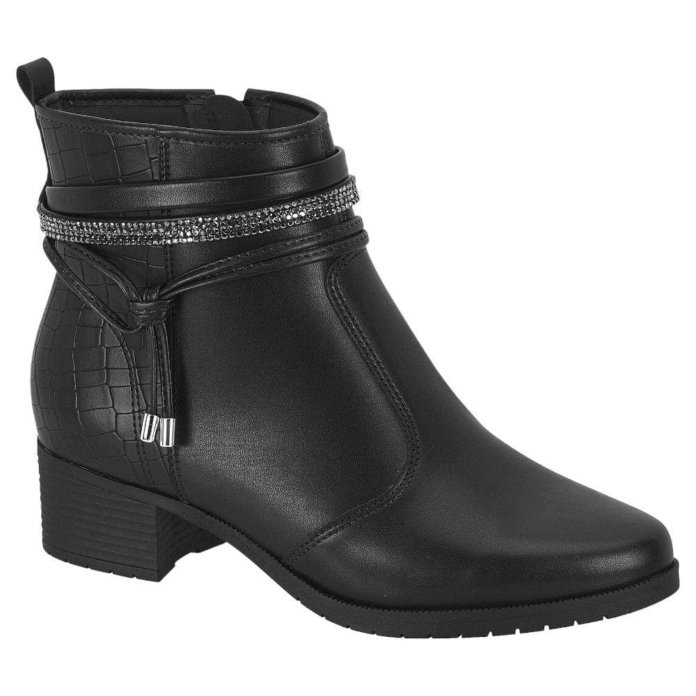Bota Cano Curto Moleca 5346.103 Feminina - Preta