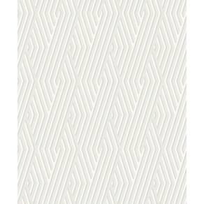 Papel de Parede Geometrico Branco- Cinza Star 574729 - Rolo Fechado de 0,53cm x 10mts