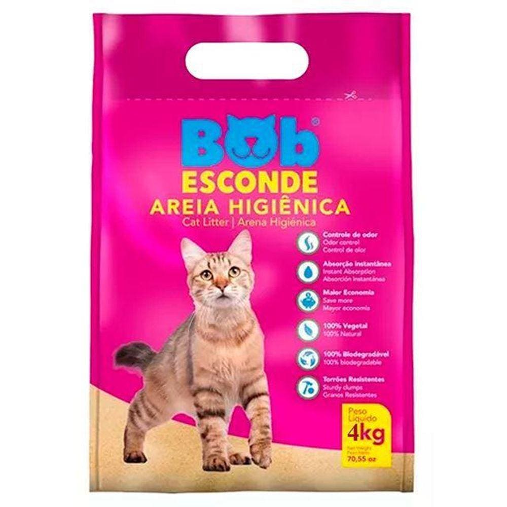 Areia Higiênica Para Gatos Bob Esconde - 4Kg