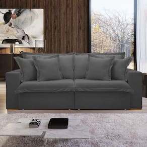 Sofá Cama Retrátil e Reclinável 220cm Arizona Cinza