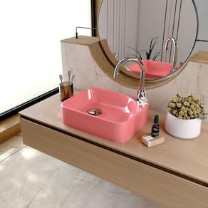Cuba de Apoio para Banheiro Gross Ro36 Retangular Rosa