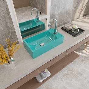 Kit Cuba Rl545 Roma com Válvula Click e Sifão e Flexível Azul Turquesa