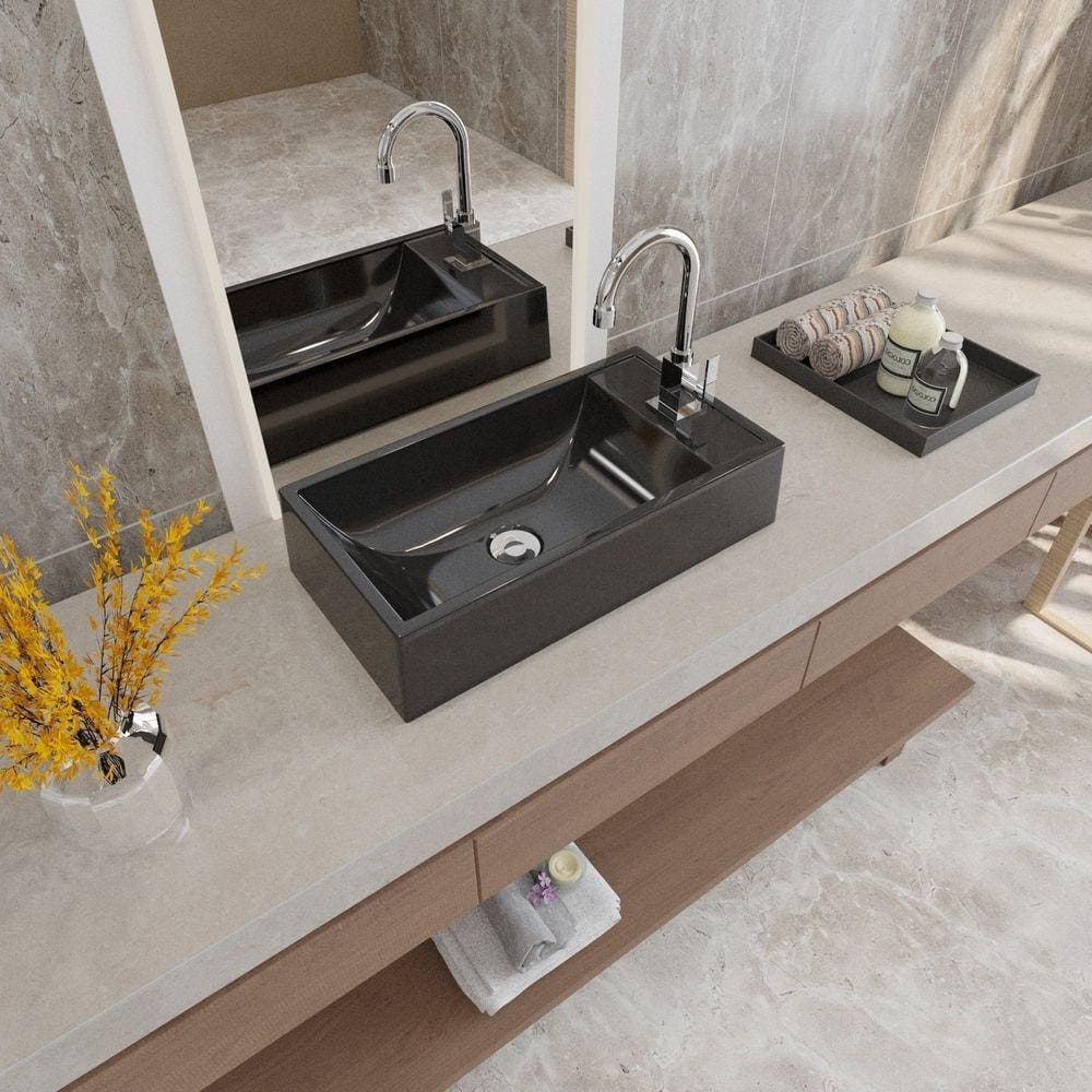 Kit Cuba Rl545 Roma com Válvula Botão e Sifão com Flexível Preto