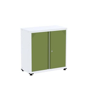 Armário de Aço para Escritório 2 Portas Ap406sl Branco/Verde Miró