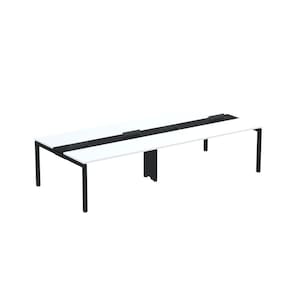 Mesa de Plataforma Dupla para 4 Pessoas Corporativa 160x140/4p Pdc16/14/4p Branco/Preto