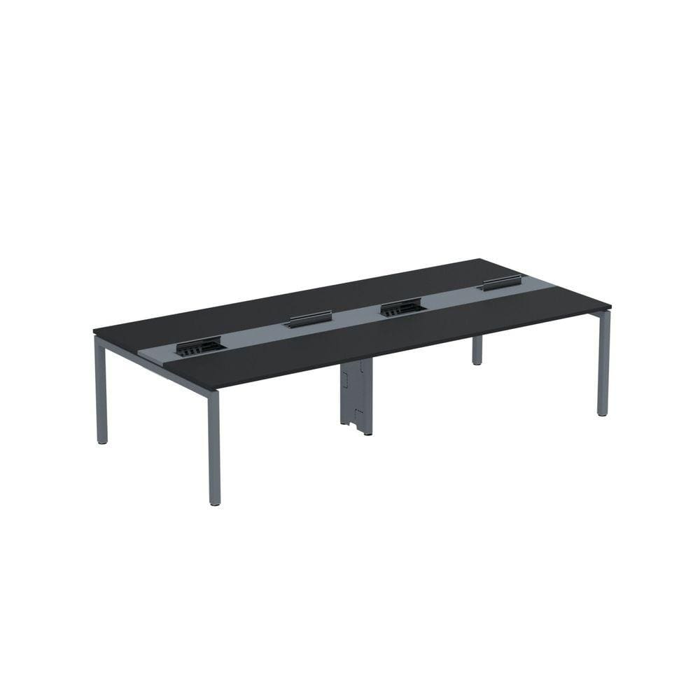 Mesa de Plataforma Dupla para 4 Pessoas Corporativa 150x140/4p Pdc15/14/4p Preto/Grafito