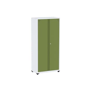 Armário de Aço 2 Portas 3 Prateleiras Ap408sl Branco/Verde Miró