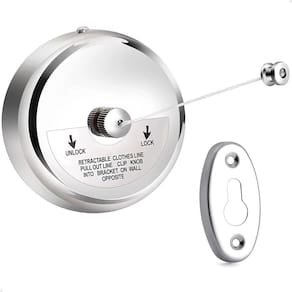Varal Retrátil de Parede Lorben Aço Inox Corda Nylon 2,9m Extensível Cromado