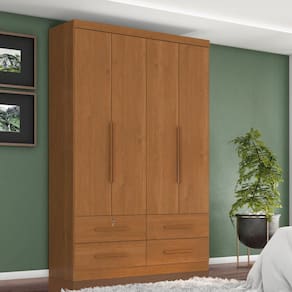 Guarda-roupa 4 Portas 4 Gavetas Maximus Plus Cinamomo