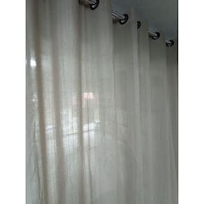 Cortina Para Sala Quarto Tulipa Areia Molhada 2,60 X 2,30 M Com Ilhós - Becadecor