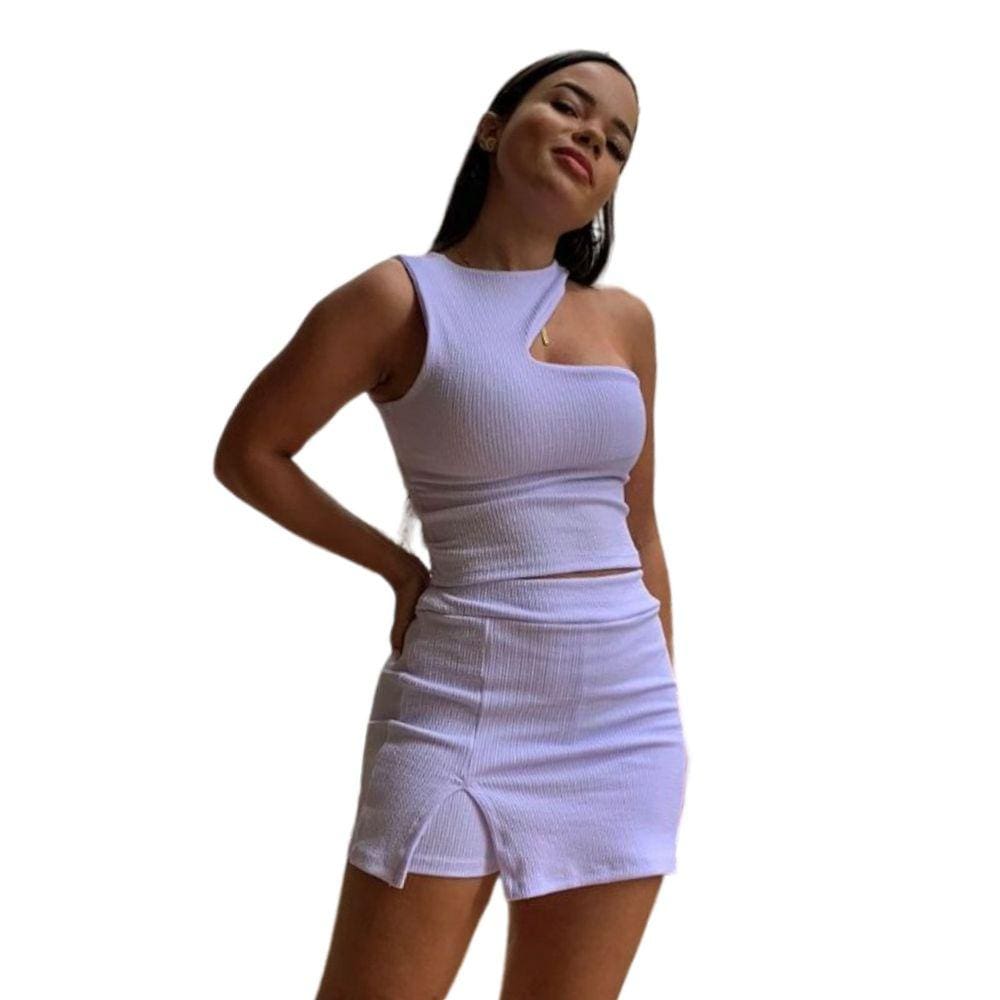 Conjunto Feminino Sem bojo Short Saia