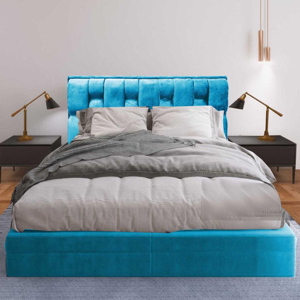 Cabeceira Cherie Suede 190 Turquesa