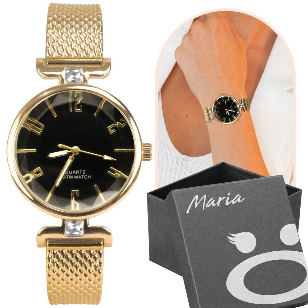 Relogio feminino dourado banhado aço inox silicone caixa moda casual presente qualidade premium