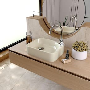 Kit Cuba Ro36 Cross com Torneira Luxo e Válvula Click com Sifão e Flexível Bege