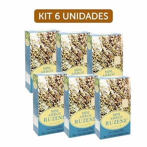 Kit 6X: Mini Arroz Integral Curto Ruzene 1Kg