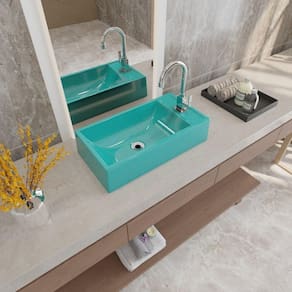 Kit Cuba Rl545 Roma com Válvula Metal e Sifão com Flexível Azul Turquesa