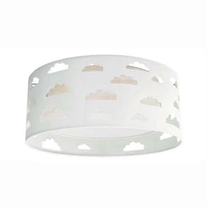Luminária Plafon Nuvens Duplo Recorte 50x16 Cm Caqui/Branco