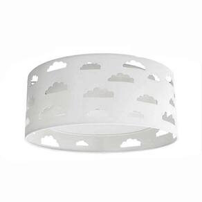 Luminária Plafon Nuvens Duplo Recorte 50x16 Cm Cinza/Branco