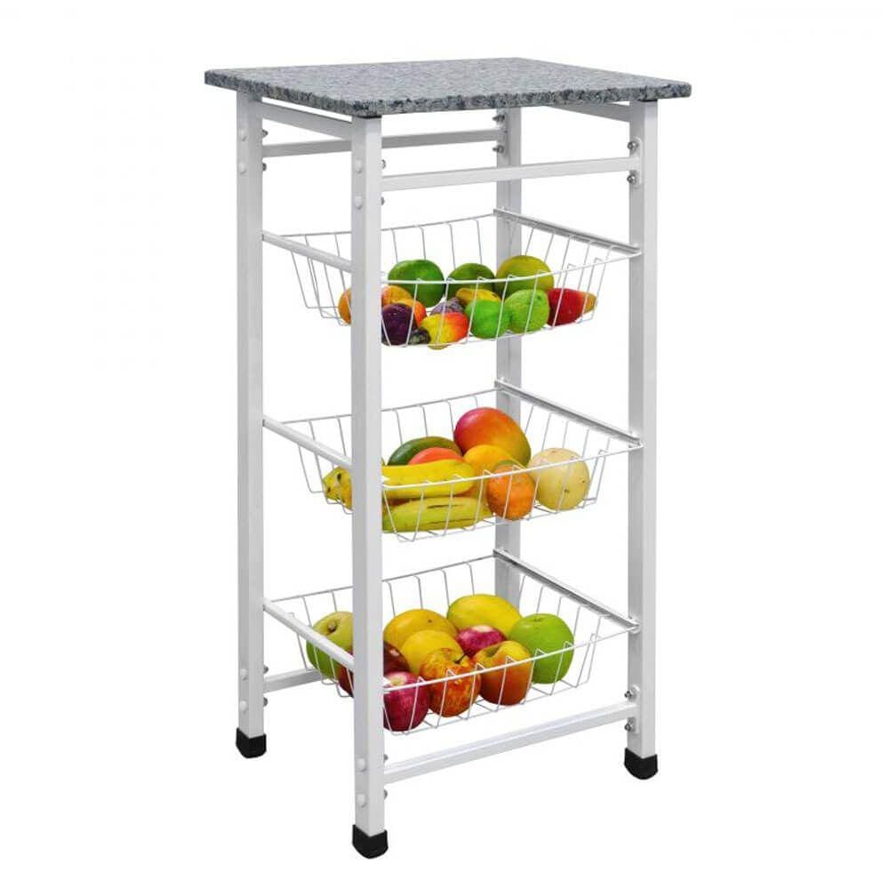 Fruteira Max Forte Tampo Granito - Desmontável - 10.617.01 - Branco