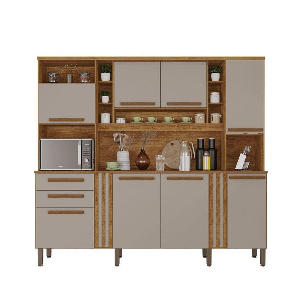 Armário De Cozinha Completo Acácia Salleto Cinamomo - Off White