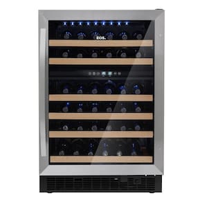 Adega Climatizada de Embutir 54 Garrafas EOS Premium Dual Zone com Compressor e Porta Vidro e Inox ECE155A 220V