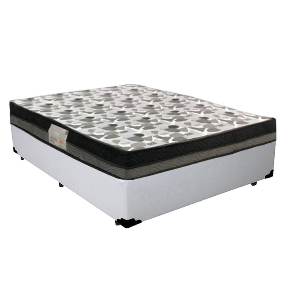 Cama Box Casal Sintético + Colchão Ortobom Iso Dupla Face 138x188x60