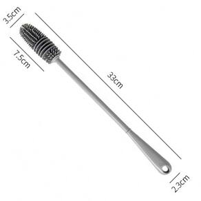 Escova Lavar Garrafa Copos Mamadeira Taças Silicone