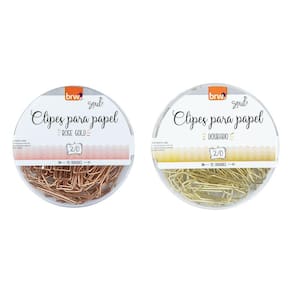 Kit 02 Clipes para Papel 2/0 Dourado e Rose Gold BRW