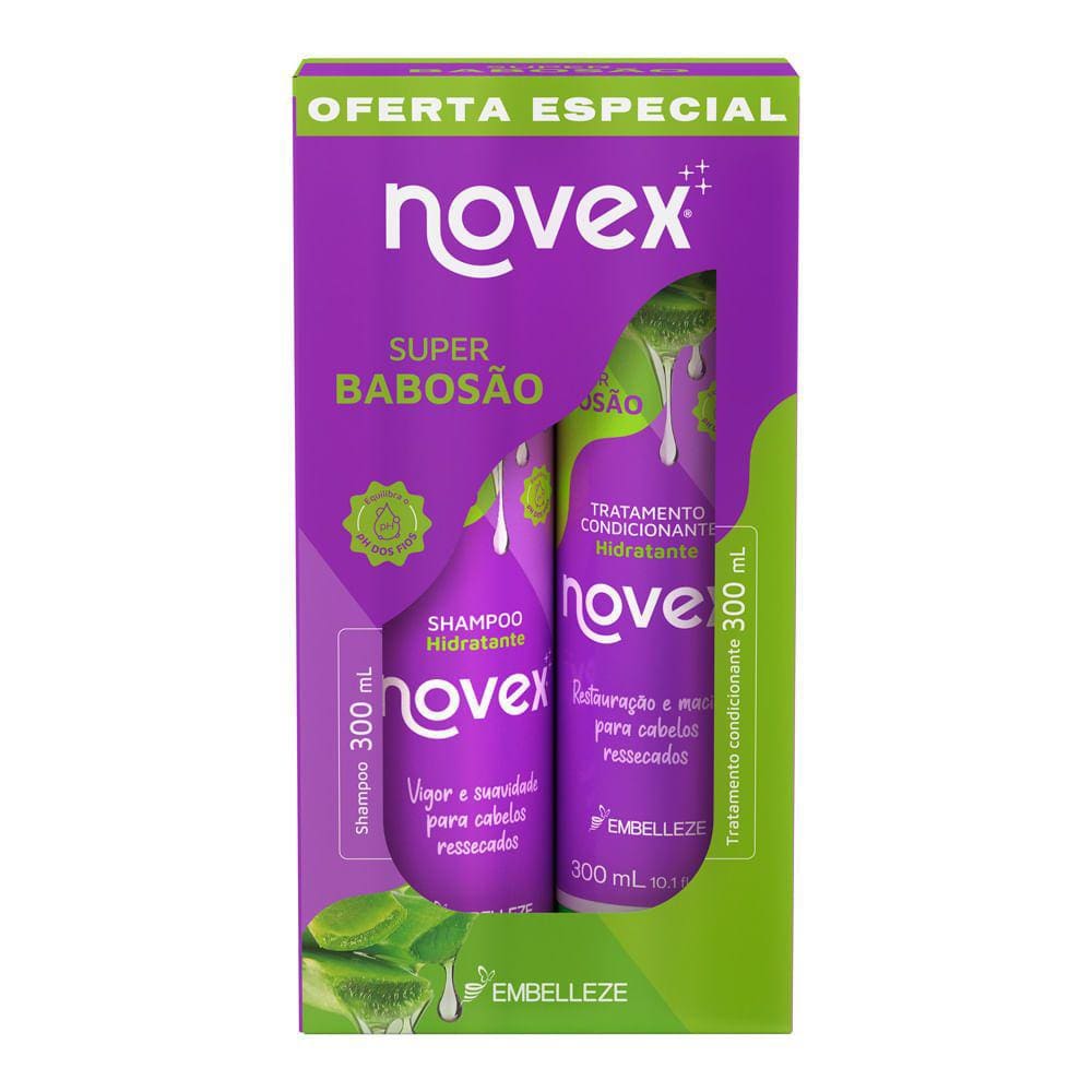 Shampoo e Condicionador Novex Super Babosão Hidratante 300ml cada