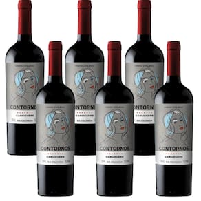 Cx 6 Vinho Chile Reserva Contornos Carménère Tinto Seco Courmayeur  750 Ml
