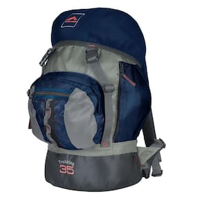 0035 - Mochila Trekking 35 - Marinho Com Cinza