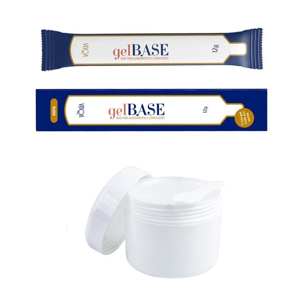 Sachê Refil Gel Base Alongamento Vlia + Pote Reutilizável