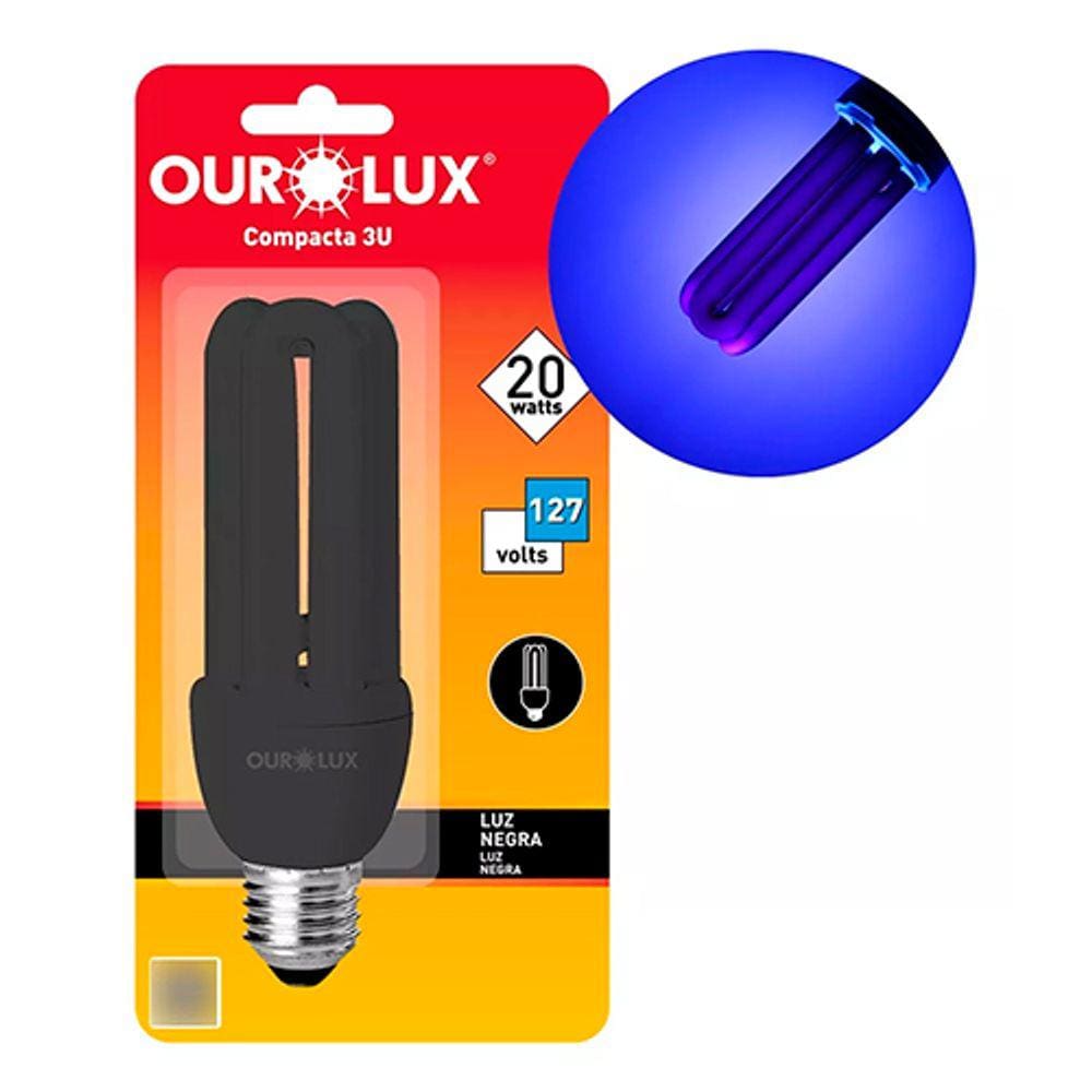 Lâmpada Fluorescente Luz Negra 3u 20w 127v Efeito Neon