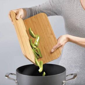 Tábua De Corte Dobrável De Cozinha Em Bambu E Silicone 32Cm
