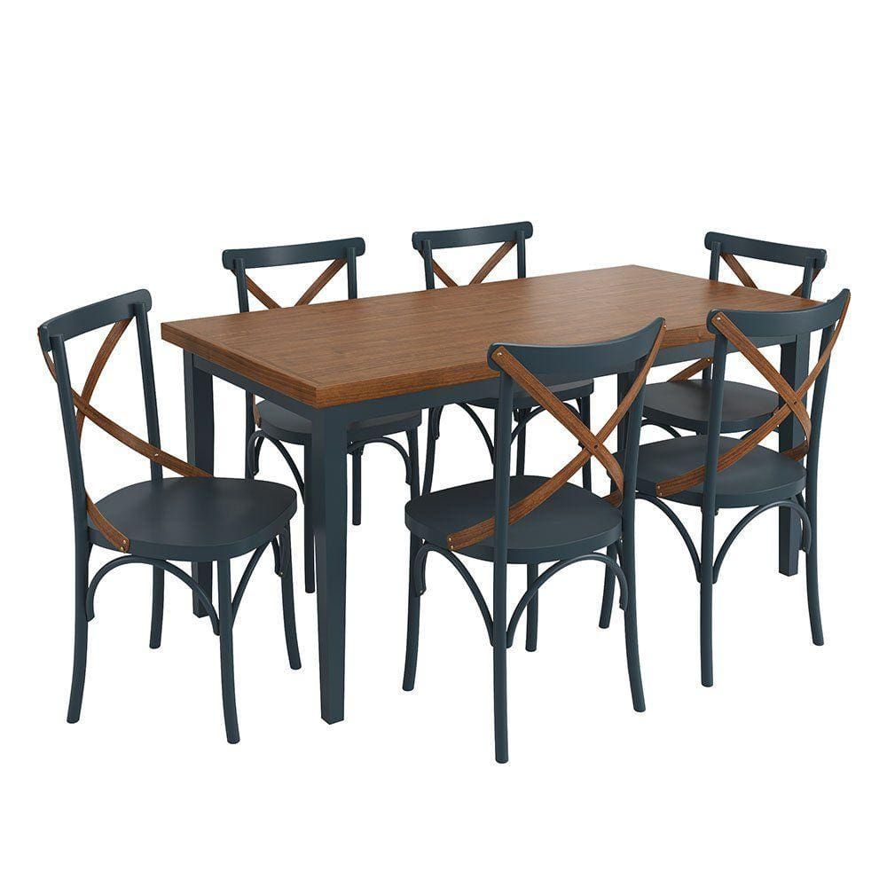 Conjunto Sala de Jantar e Cozinha Com 6 Cadeiras X Madeira Maciça