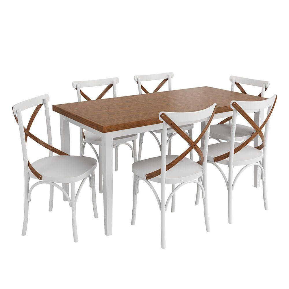 Conjunto Sala de Jantar e Cozinha Com 6 Cadeiras X Madeira Maciça
