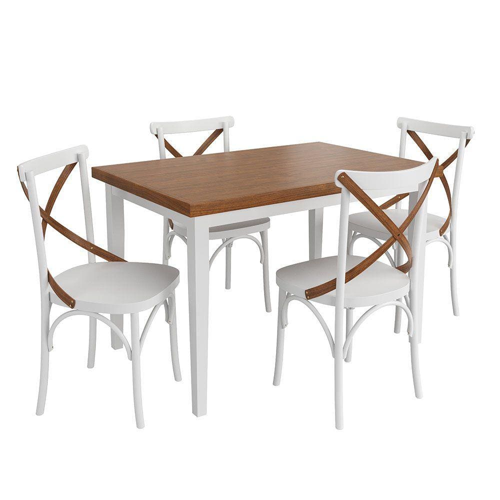 Conjunto Sala de Jantar e Cozinha Com 4 Cadeiras X Madeira Maciça