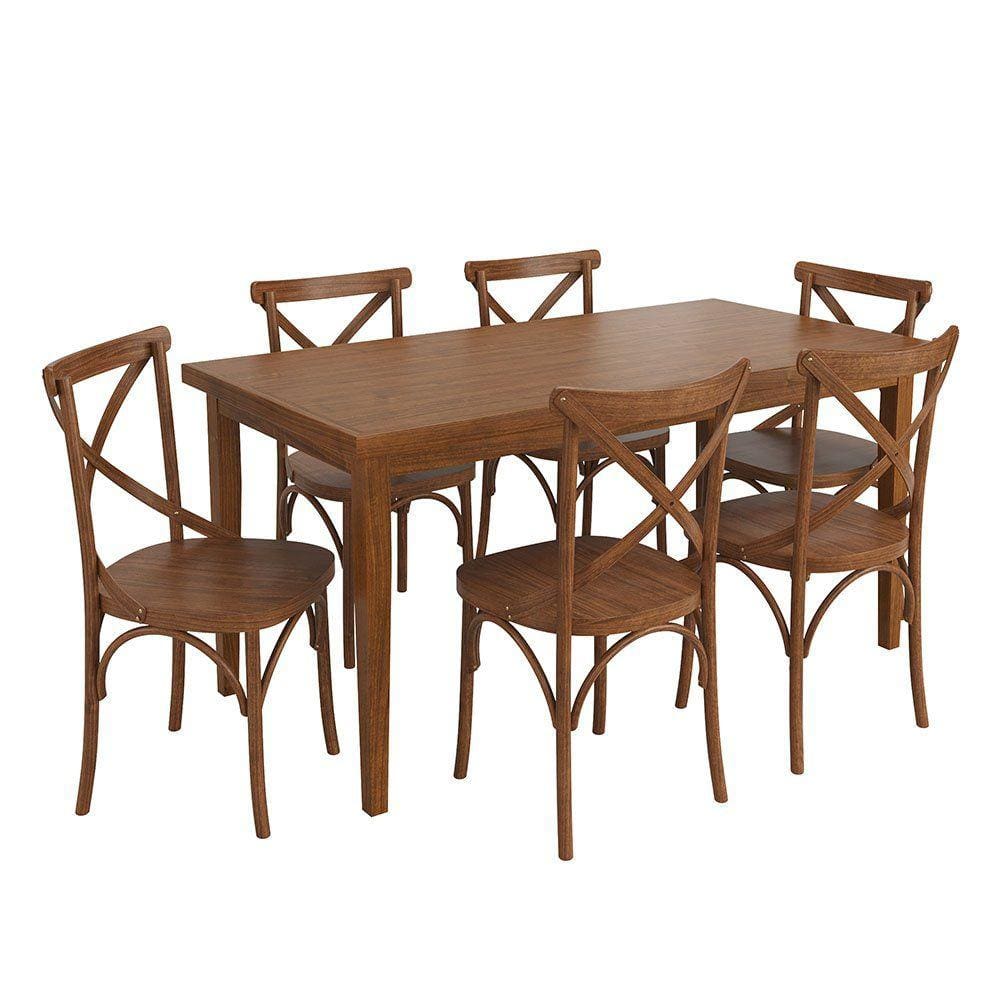 Conjunto Sala de Jantar e Cozinha Com 6 Cadeiras X Madeira Maciça
