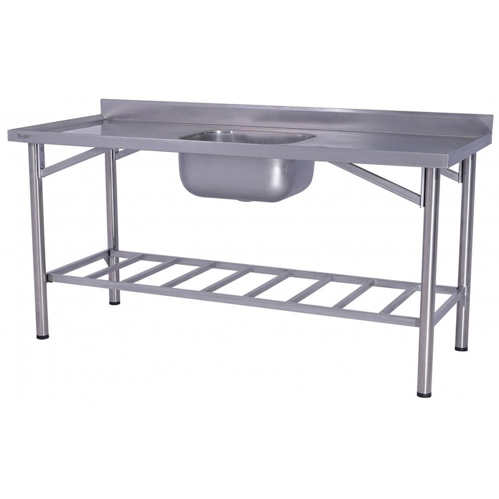 Pia Industrial Benfati Inox 304 190x70cm Paneleiro Gradeado com 1 Cuba 613GR