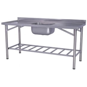 Pia Industrial Benfati Inox 304 180x70cm Paneleiro Gradeado com 1 Cuba 612GR