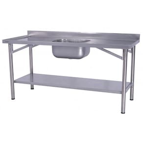 Pia Industrial Benfati Inox 304 180x70cm Paneleiro Liso com 1 Cuba 683CL