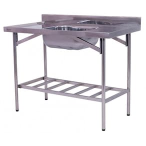 Pia Industrial Benfati Inox 430 180x60cm Paneleiro Gradeado com 1 Cuba 503GR