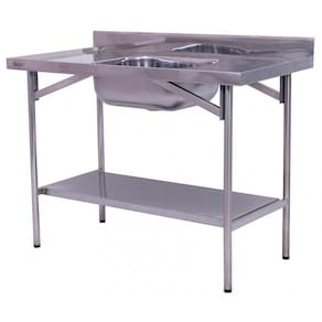 Pia Industrial Benfati Inox 430 120x60cm Paneleiro Liso com 1 Cuba 501CL