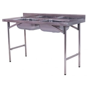 Pia Industrial Benfati Inox 430 200x60cm com 2 Cubas 512