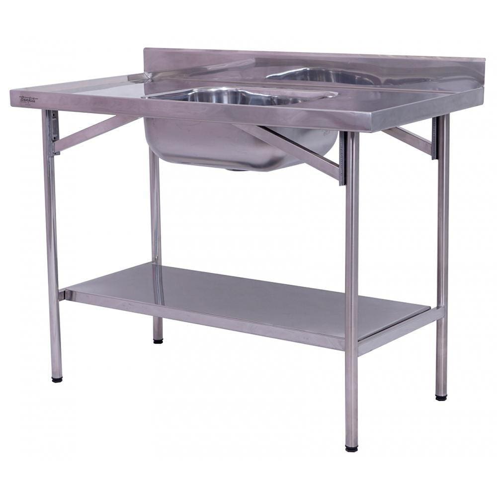 Pia Industrial Benfati Inox 430 70x60cm Paneleiro Liso com 1 Cuba 500CL