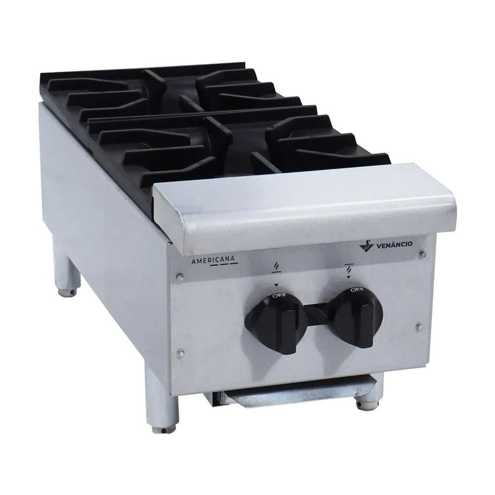 Fogão Americano de Mesa Venâncio 2 Bocas GN Baixa Pressão Fa2m