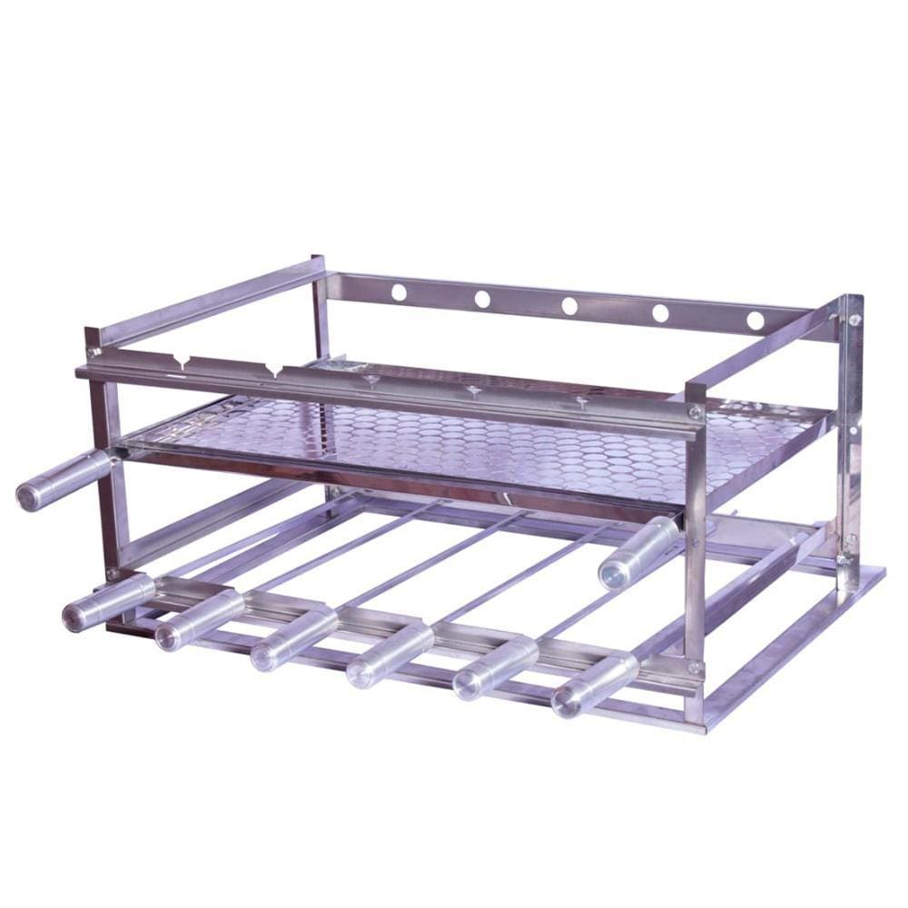 Suporte para Churrasco Fast Gourmet Luxo com 6 Espetos e Grelha SAL06