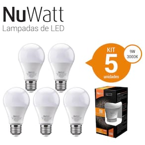 Kit 5 Lampada Led Bulbo 9w Samsung A60 E27 Luz Amarela
